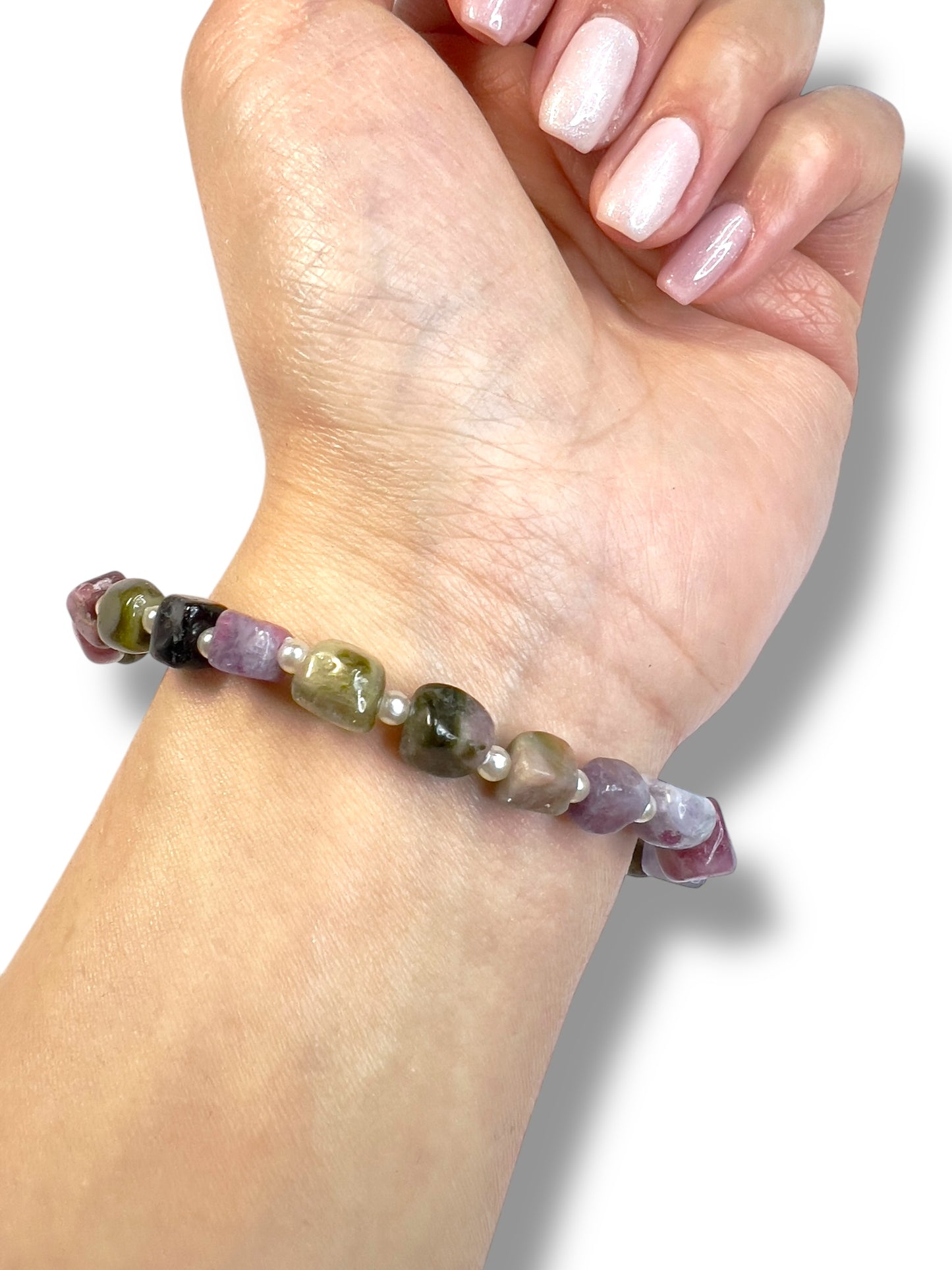 Colourful Tourmaline Chip Bracelet - Handmade Jewelry