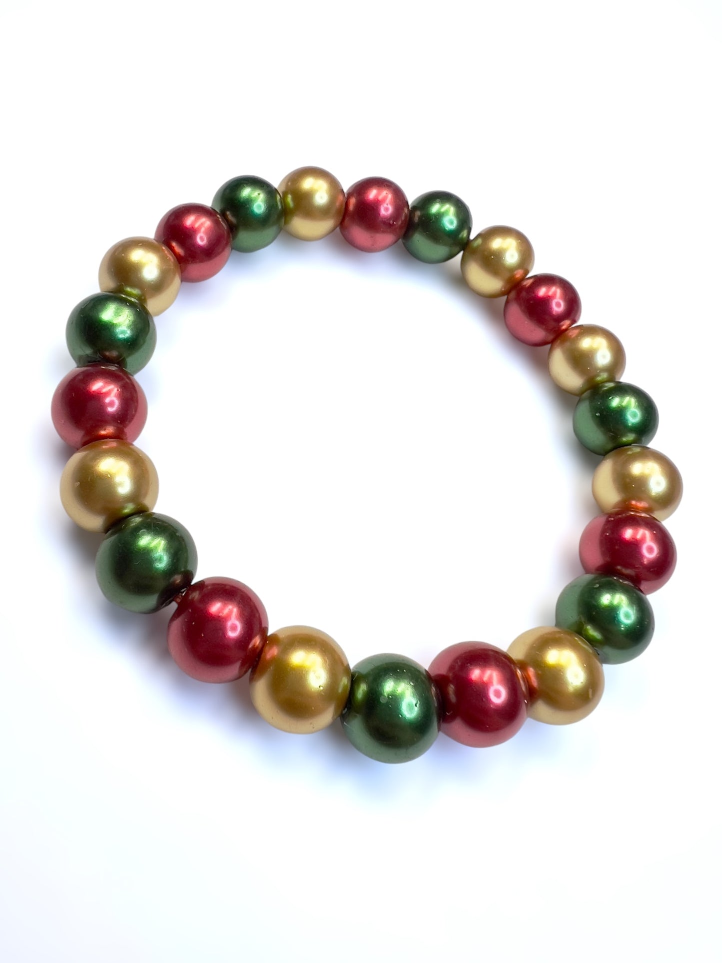 Classic Christmas Baubles - Handmade Holiday Bracelet