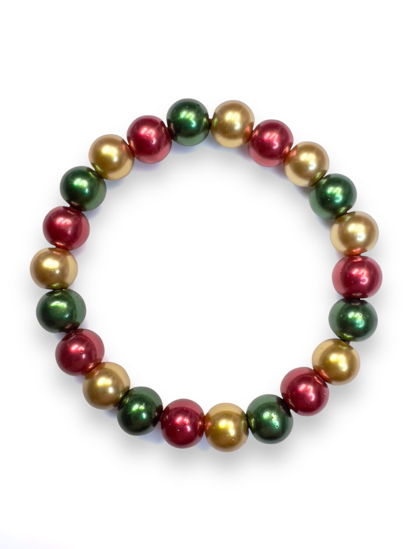 Classic Christmas Baubles - Handmade Holiday Bracelet