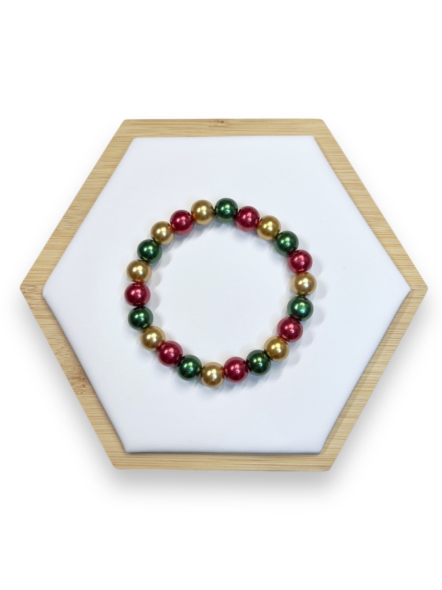 Classic Christmas Baubles - Handmade Holiday Bracelet