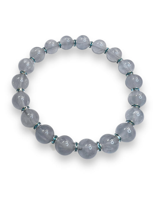 Celestial Mist Fluorite Bracelet - Handmade